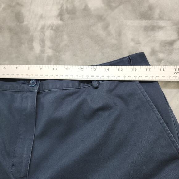 LL Bean Pants Womens 16 Blue Classic Fit Cotton High Rise Straight Leg Trousers - Picture 8 of 12